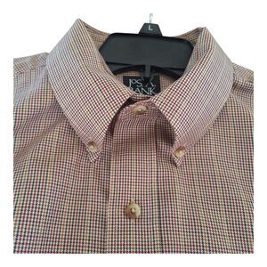 Jos. A. Bank Houndstooth Dress Shirt 100% Cotton Button Down Long Sleeve size L